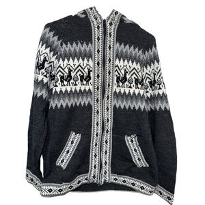Alpaca Cardigan for Women or Man Made in Peru Hoodie Jumper